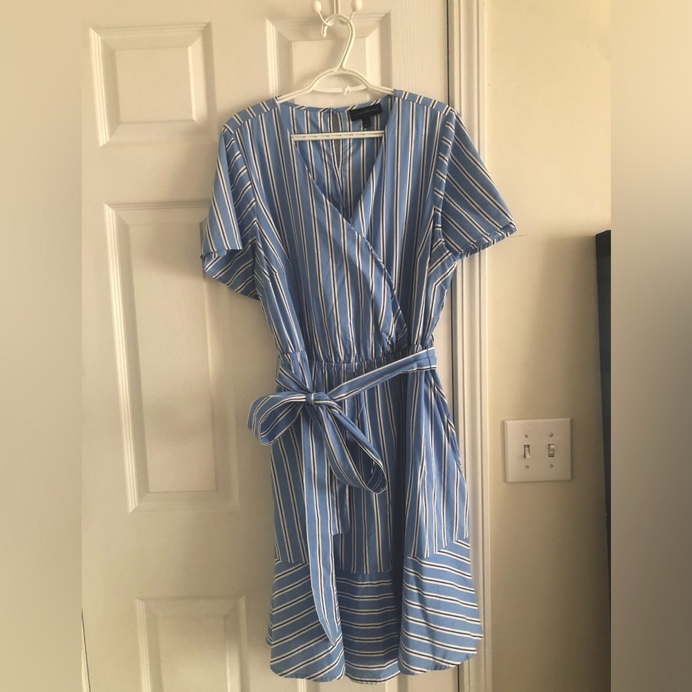 Lane Bryant blue and white dress